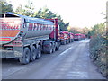 Lorries belonging to gravel workings in SG13 8LG