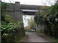 Road closed beyond a railway viaduct, Stonehouse in GL10 3QU