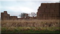 Straw fortifications by the road into South Somercotes in South Somercotes