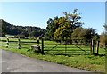 Metal gate by access road to Lye Farm near Uley in GL11 5AG