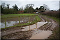 Muddy farm track by Moat Farm in Staffordshire