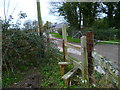Stile and footpath junction at Park Farm in BN18 0UX
