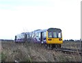 Train heading east near Carter's Lane level crossing in Eaglescliffe West Ward