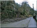 Landslip on Cyfyng Road in SA9 2DS
