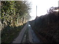 Steep lane on a January morning in NP16 6PP