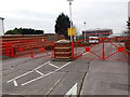 Red entrance gates to Cardiff and Vale College, Barry in CF62 7JP