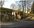 Postbox and village notice board, Tidenham in NP16 7JF