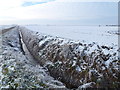 Frozen and snow covered dike near Welney in PE14 9SF