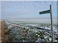 Public footpath sign near Manea pit in PE15 0JJ