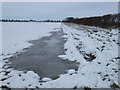 Flooded and frozen farmland near Horseway, Chatteris in PE16 6XQ