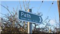 Footpath sign, Glenochil in FK10 2UR