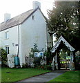 Lych gate at the entrance to the Church of St David, Llanddew in LD3 9AJ