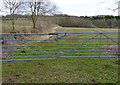 Gates and farmland at Goadby Home Farm in Goadby