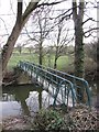 River Rhiw footbridge in Berriew in SY21 8AZ