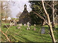 Selection of graves in front of St. Davids Church Henllan Amgoed Church in SA34 0SL