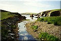 Burn emptying into Muckle Sound, near Spiggie in ZE2 9JE