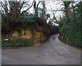 Hollow way at Beryl Knapp crossroads in BA22 9NF