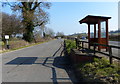 Layby and bus shelter along the A47 in LE7 9XJ