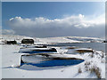 Upturned boats at Headshaw Loch in TD7 4NT