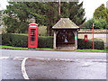 Bus shelter and telephone box at Lake in SP4 7BL