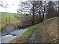 Footpath, Brook and Weir near the Blackwell Trail in NG17 2HU