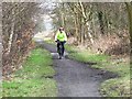 Cyclist on the Lanchester Valley Railway Path in DH7 0TP
