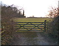 Field and gate at Belcher's Hill in LE16 8DJ