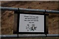 Comical sign on gate, Lossit Farm, Islay in PA45 7QL