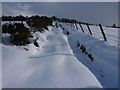 Looking up the snowy track in AB52 6PU