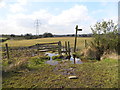 Boggy Stile and Signpost in SK15 2TL