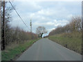 Sheepdrove Road passes a communications mast in RG17 8YH