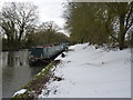 Snowdrifts block the towpath in ST19 9LE