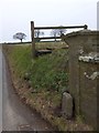 Boundary marker, milestone stone and start of footpath at Hurdwick Farm in PL19 0FL