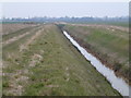 Dike and footpath crossing Upper Knarr Fen in PE6 0SY