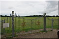 Gated entrance to Haverfordwest racecourse in SA61 2UX