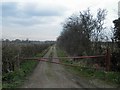 Gated farm track off South Sea Lane Humberston in DN36 4AL