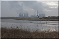 The River Mersey and Fiddlers Ferry Power Station viewed over Richmond Bank in WA5 1DS