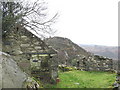 Ruined cowshed and pigsty at Plas Tirion in LL55 3NT