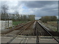 Railway heading  east in Marston on Dove