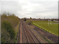 Railway Passing the Rugby Ground in WA8 7HG