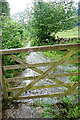 Gate and stream on Gratton Dale bridleway in Gratton