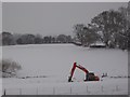 Bronllys Bypass construction in the snow in LD3 0HL