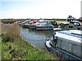 Boats moored at Acle Dyke in NR13 3AZ