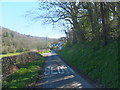 Looking down the hill in Pont-Faen in SY10 7LX