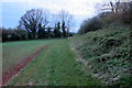 Public footpath beside an arable field in BS39 5TE