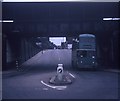 A Trolleybus under the bridge at Grangetown in TS6 7DY
