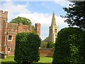 St Mary's church and the Bishops Palace in Buckden