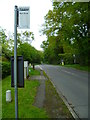 Framewood Road with bus stop looking north in SL3 6PJ