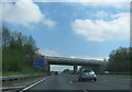 A1(M) southbound nearing a disused overhead railway bridge in Shincliffe