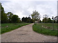 Entrance to Manor Farm & footpath to the A144 Halesworth Road & Cherry Tree Farm in NR34 8NB